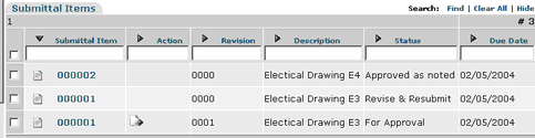 Submittal Item Entry Screen new revision